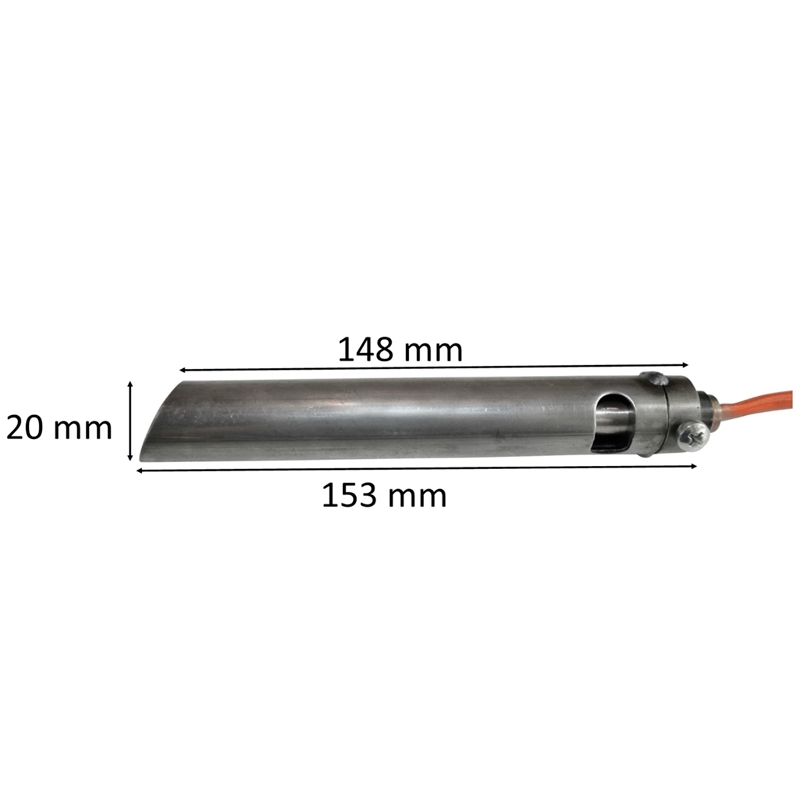 Gløderør rund med hylster til pilleovn: 20 mm x 170 mm 300 Watt