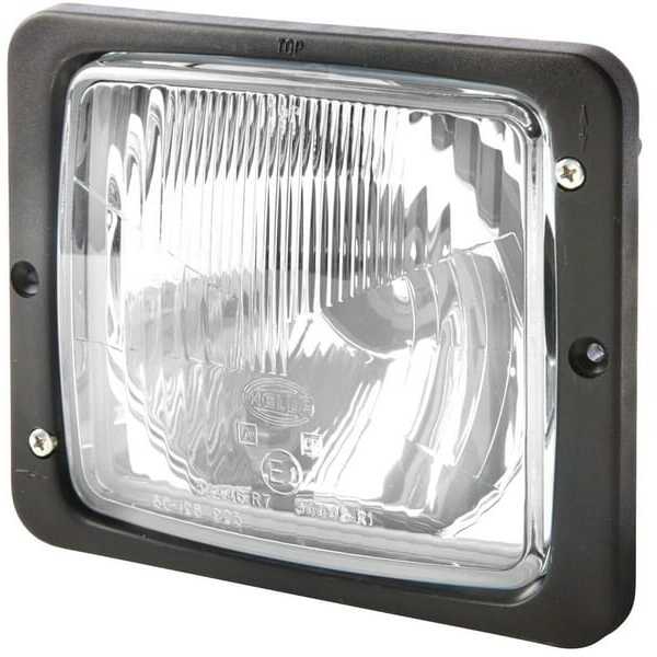 John Deere Forlygteindbygget - 1AA004109001 - Forlygte Halogen, firkantet, 12/24 V, gennemsigtig, 173x99x144 mm, Hella