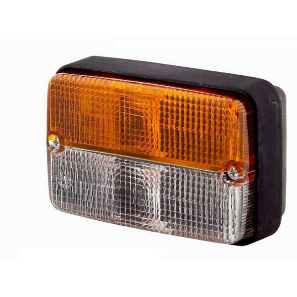 John Deere Blink og positions lys - 2BE997131081 - Retnings- og positionslys 21/5 W, rektangulær, 12 V, ravgul/transparent, bolt