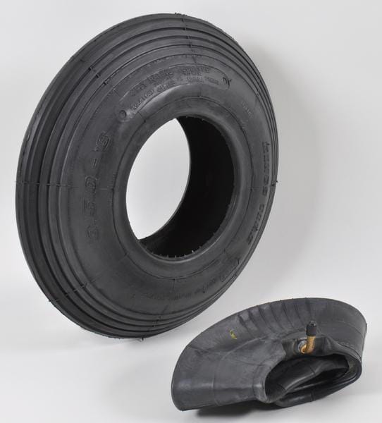 Dæk med fælgstørrelse 6". - 35064T510S - Dæk m/slange 3.50-6, 4-lags, bøjet ventil, T-510, Kramp