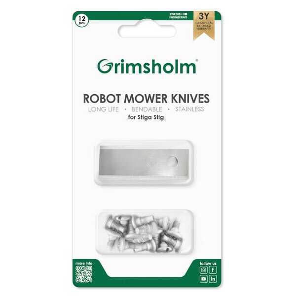 Stiga Robot klipperkniveoversigtuniversal - FGP121 - Knive til Stiga Stig, 12 stk.