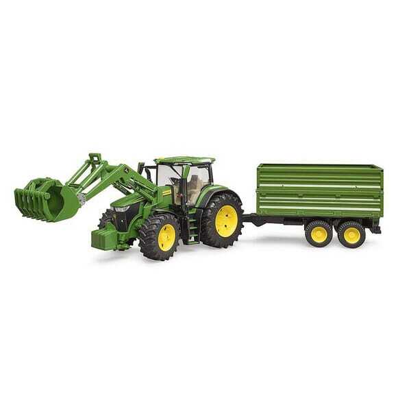 John Deere U03155 7R 350 med frontlæsser og anhænger - U03155 - John Deere 7R 350 med frontlæsser og anhænger