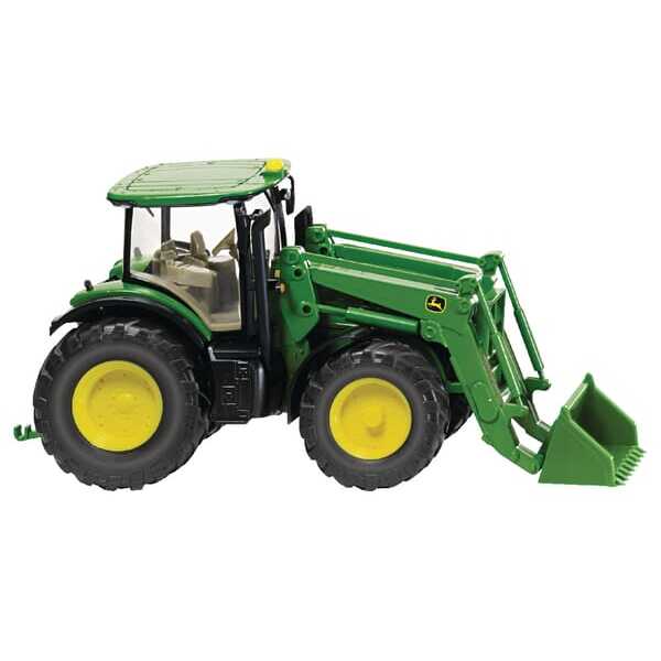 John Deere W35802 7260R med frontlæsser - W35802 - Legetøjs John Deere 7260R m/frontlæsser 11,5 x 4 x 6 cm