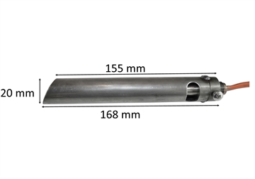 Gløderør rund med hylster til pilleovn: 25 mm x 155mm / 168 mm 350 Watt