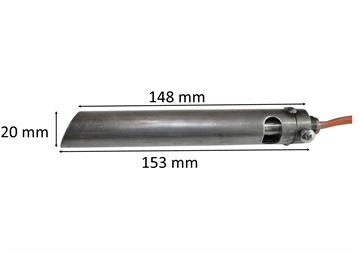 Gløderør rund med hylster til pilleovn: 20 mm x 170 mm 300 Watt
