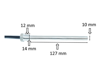 Gløderør / Eltænder med flange passer til Pilleovn: 9,5 / 14 mm x 127 mm 300 W