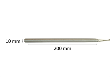 Gløderør / Eltænder til pilleovn: 10 mm x 200 mm 400 Watt 