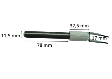 Gløderør rund keramisk til pilleovn: 11,5 x 78 mm 300 Watt