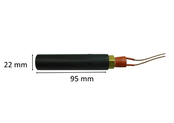 Gløderør rund keramisk med hylster til pilleovn: 22 mm x 95 mm 330 Watt