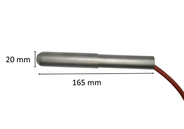 Gløderør rund keramisk med hylster til pilleovn: 20 mm x 165 mm 